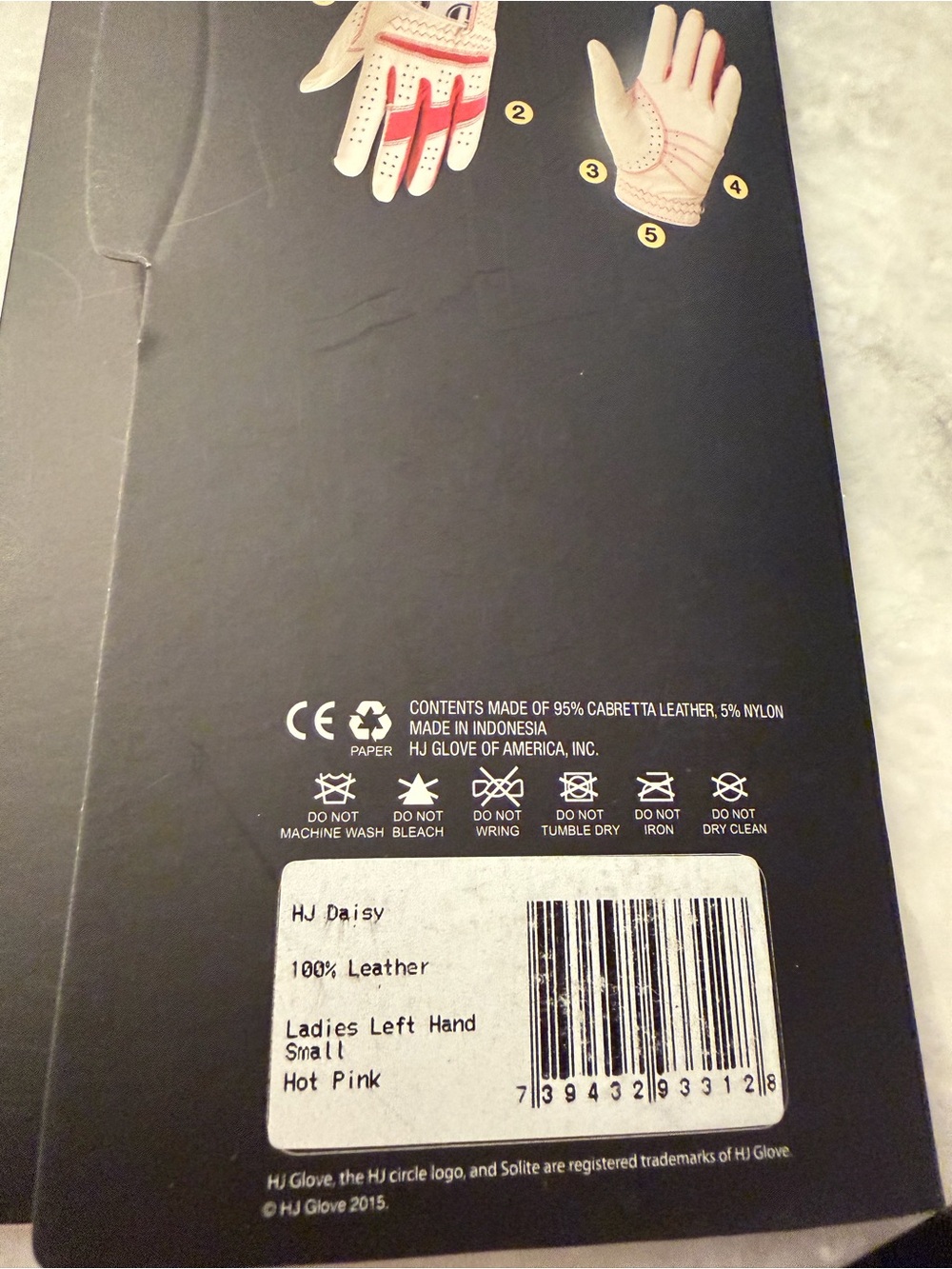 Daisy White and Pink Golf Glove in Branded Packaging 2 pairs - Picture 3 of 4